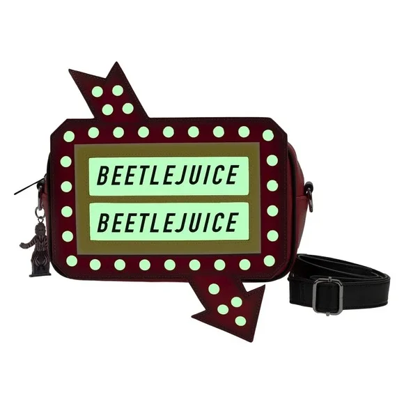 Beetlejuice Glow-in-the-Dark Sign Loungefly Crossbody Bag - Picture 2 of 6